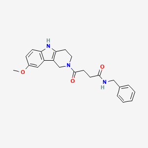 molecular formula C23H25N3O3 B10983184 N-benzyl-4-(8-methoxy-1,3,4,5-tetrahydro-2H-pyrido[4,3-b]indol-2-yl)-4-oxobutanamide 