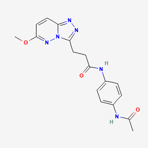 molecular formula C17H18N6O3 B10983189 N-(4-acetamidophenyl)-3-(6-methoxy-[1,2,4]triazolo[4,3-b]pyridazin-3-yl)propanamide 