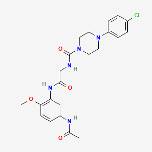 N-(2-{[5-(acetylamino)-2-methoxyphenyl]amino}-2-oxoethyl)-4-(4-chlorophenyl)piperazine-1-carboxamide