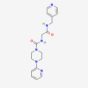 molecular formula C18H22N6O2 B10983233 N-{2-oxo-2-[(pyridin-4-ylmethyl)amino]ethyl}-4-(pyridin-2-yl)piperazine-1-carboxamide 