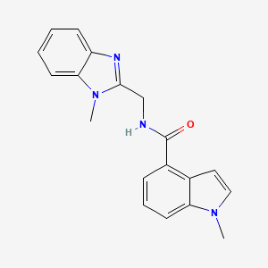 molecular formula C19H18N4O B10983234 1-methyl-N-[(1-methyl-1H-benzimidazol-2-yl)methyl]-1H-indole-4-carboxamide 