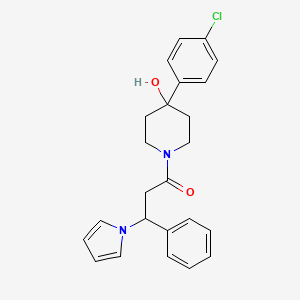 1-[4-(4-chlorophenyl)-4-hydroxypiperidin-1-yl]-3-phenyl-3-(1H-pyrrol-1-yl)propan-1-one