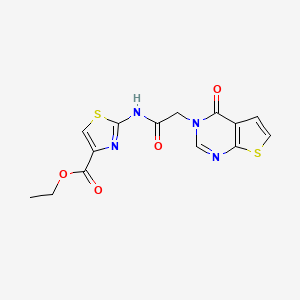 ethyl 2-{[(4-oxothieno[2,3-d]pyrimidin-3(4H)-yl)acetyl]amino}-1,3-thiazole-4-carboxylate