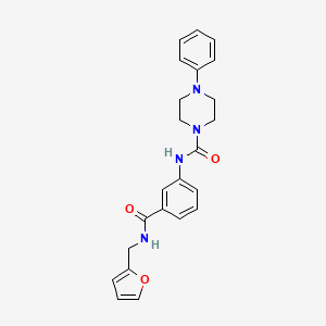 molecular formula C23H24N4O3 B10983283 N-{3-[(furan-2-ylmethyl)carbamoyl]phenyl}-4-phenylpiperazine-1-carboxamide 