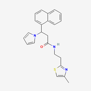 molecular formula C23H23N3OS B10983313 N-[2-(4-methyl-1,3-thiazol-2-yl)ethyl]-3-(1-naphthyl)-3-(1H-pyrrol-1-yl)propanamide 