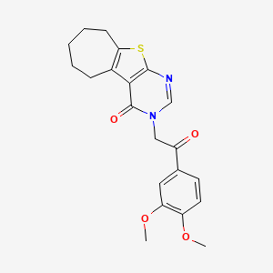 3-[2-(3,4-dimethoxyphenyl)-2-oxoethyl]-3,5,6,7,8,9-hexahydro-4H-cyclohepta[4,5]thieno[2,3-d]pyrimidin-4-one