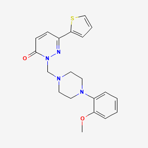 molecular formula C20H22N4O2S B10983318 2-{[4-(2-methoxyphenyl)piperazin-1-yl]methyl}-6-(thiophen-2-yl)pyridazin-3(2H)-one 