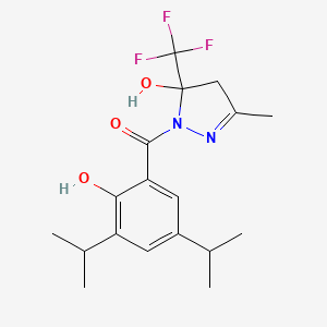 [2-hydroxy-3,5-di(propan-2-yl)phenyl][5-hydroxy-3-methyl-5-(trifluoromethyl)-4,5-dihydro-1H-pyrazol-1-yl]methanone