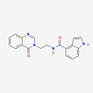 molecular formula C19H16N4O2 B10983398 N-[2-(4-oxoquinazolin-3(4H)-yl)ethyl]-1H-indole-4-carboxamide 