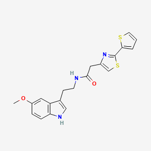 N-[2-(5-methoxy-1H-indol-3-yl)ethyl]-2-[2-(thiophen-2-yl)-1,3-thiazol-4-yl]acetamide