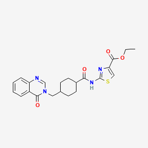 molecular formula C22H24N4O4S B10983416 ethyl 2-[({4-[(4-oxoquinazolin-3(4H)-yl)methyl]cyclohexyl}carbonyl)amino]-1,3-thiazole-4-carboxylate 