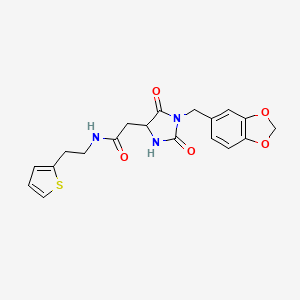 2-[1-(1,3-benzodioxol-5-ylmethyl)-2-hydroxy-5-oxo-4,5-dihydro-1H-imidazol-4-yl]-N-[2-(thiophen-2-yl)ethyl]acetamide