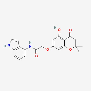 molecular formula C21H20N2O5 B10983473 2-[(5-hydroxy-2,2-dimethyl-4-oxo-3,4-dihydro-2H-chromen-7-yl)oxy]-N-(1H-indol-4-yl)acetamide 