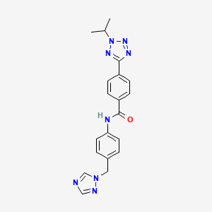 molecular formula C20H20N8O B10983481 4-[2-(propan-2-yl)-2H-tetrazol-5-yl]-N-[4-(1H-1,2,4-triazol-1-ylmethyl)phenyl]benzamide 