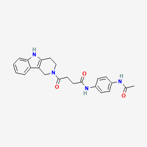 N-[4-(acetylamino)phenyl]-4-oxo-4-(1,3,4,5-tetrahydro-2H-pyrido[4,3-b]indol-2-yl)butanamide