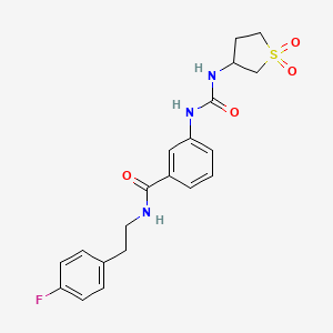 molecular formula C20H22FN3O4S B10983504 3-{[(1,1-dioxidotetrahydrothiophen-3-yl)carbamoyl]amino}-N-[2-(4-fluorophenyl)ethyl]benzamide 