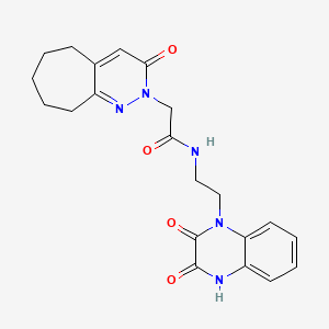 N-[2-(3-Hydroxy-2-oxo-1,2-dihydroquinoxalin-1-YL)ethyl]-2-{3-oxo-2H,3H,5H,6H,7H,8H,9H-cyclohepta[C]pyridazin-2-YL}acetamide