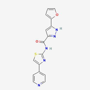 3-(furan-2-yl)-N-(4-(pyridin-4-yl)thiazol-2-yl)-1H-pyrazole-5-carboxamide