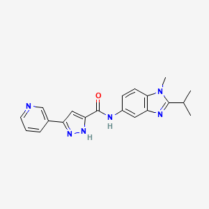 N-[1-methyl-2-(propan-2-yl)-1H-benzimidazol-5-yl]-5-(pyridin-3-yl)-1H-pyrazole-3-carboxamide