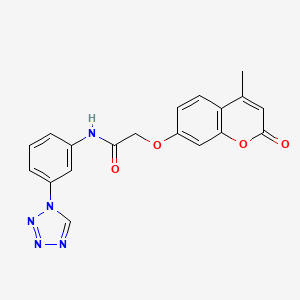 molecular formula C19H15N5O4 B10983552 2-[(4-methyl-2-oxo-2H-chromen-7-yl)oxy]-N-[3-(1H-tetrazol-1-yl)phenyl]acetamide 