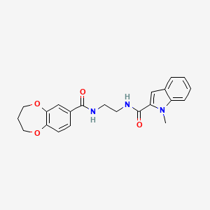 molecular formula C22H23N3O4 B10983571 N-{2-[(3,4-dihydro-2H-1,5-benzodioxepin-7-ylcarbonyl)amino]ethyl}-1-methyl-1H-indole-2-carboxamide 