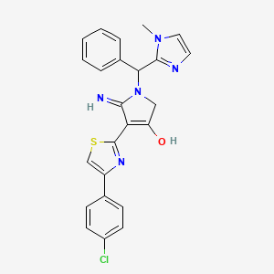 4-[4-(4-chlorophenyl)-1,3-thiazol-2-yl]-5-imino-1-[(1-methyl-1H-imidazol-2-yl)(phenyl)methyl]-2,5-dihydro-1H-pyrrol-3-ol