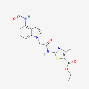 molecular formula C19H20N4O4S B10983601 ethyl 2-({[4-(acetylamino)-1H-indol-1-yl]acetyl}amino)-4-methyl-1,3-thiazole-5-carboxylate 