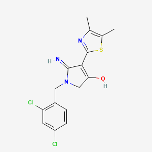 molecular formula C16H15Cl2N3OS B10983619 1-(2,4-dichlorobenzyl)-4-(4,5-dimethyl-1,3-thiazol-2-yl)-5-imino-2,5-dihydro-1H-pyrrol-3-ol 