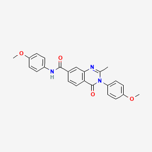 molecular formula C24H21N3O4 B10983657 N,3-bis(4-methoxyphenyl)-2-methyl-4-oxo-3,4-dihydroquinazoline-7-carboxamide 