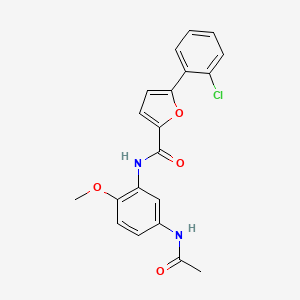 molecular formula C20H17ClN2O4 B10983661 N-[5-(acetylamino)-2-methoxyphenyl]-5-(2-chlorophenyl)furan-2-carboxamide 