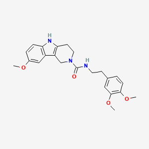 N-(3,4-Dimethoxyphenethyl)-8-methoxy-1,3,4,5-tetrahydro-2H-pyrido[4,3-B]indole-2-carboxamide