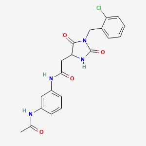 N-[3-(acetylamino)phenyl]-2-[1-(2-chlorobenzyl)-2,5-dioxoimidazolidin-4-yl]acetamide