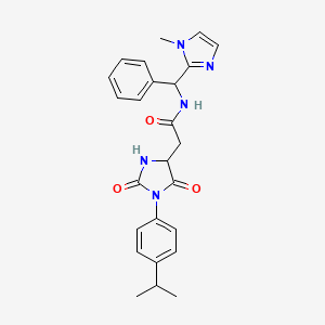 2-{2,5-dioxo-1-[4-(propan-2-yl)phenyl]imidazolidin-4-yl}-N-[(1-methyl-1H-imidazol-2-yl)(phenyl)methyl]acetamide