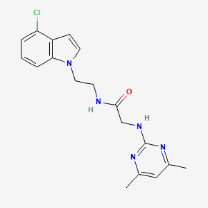 molecular formula C18H20ClN5O B10983692 N-[2-(4-chloro-1H-indol-1-yl)ethyl]-2-[(4,6-dimethyl-2-pyrimidinyl)amino]acetamide 