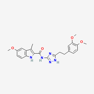 N-{5-[2-(3,4-dimethoxyphenyl)ethyl]-1H-1,2,4-triazol-3-yl}-5-methoxy-3-methyl-1H-indole-2-carboxamide