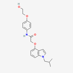 molecular formula C22H26N2O4 B10983727 N-[4-(2-hydroxyethoxy)phenyl]-2-{[1-(2-methylpropyl)-1H-indol-4-yl]oxy}acetamide 