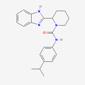 molecular formula C22H26N4O B10983732 2-(1H-benzimidazol-2-yl)-N-[4-(propan-2-yl)phenyl]piperidine-1-carboxamide 