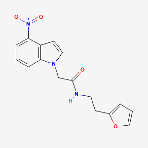 N-[2-(furan-2-yl)ethyl]-2-(4-nitro-1H-indol-1-yl)acetamide