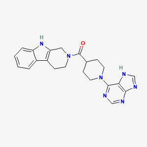 molecular formula C22H23N7O B10983757 [1-(9H-purin-6-yl)piperidin-4-yl](1,3,4,9-tetrahydro-2H-beta-carbolin-2-yl)methanone 