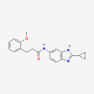 molecular formula C20H21N3O2 B10983765 N-(2-cyclopropyl-1H-benzimidazol-5-yl)-3-(2-methoxyphenyl)propanamide 