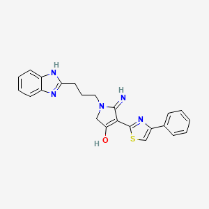 1-[3-(1H-benzimidazol-2-yl)propyl]-5-imino-4-(4-phenyl-1,3-thiazol-2-yl)-2,5-dihydro-1H-pyrrol-3-ol