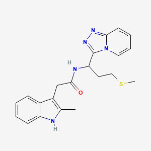 2-(2-methyl-1H-indol-3-yl)-N-[3-(methylsulfanyl)-1-([1,2,4]triazolo[4,3-a]pyridin-3-yl)propyl]acetamide