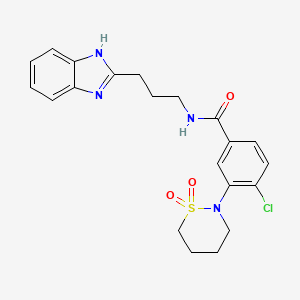 N-(3-(1H-benzo[d]imidazol-2-yl)propyl)-4-chloro-3-(1,1-dioxido-1,2-thiazinan-2-yl)benzamide