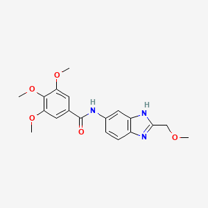 molecular formula C19H21N3O5 B10983803 3,4,5-trimethoxy-N-[2-(methoxymethyl)-1H-benzimidazol-5-yl]benzamide 