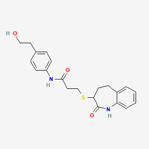 3-[(2-hydroxy-4,5-dihydro-3H-1-benzazepin-3-yl)sulfanyl]-N-[4-(2-hydroxyethyl)phenyl]propanamide