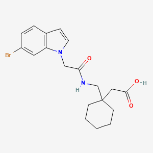 [1-({[(6-bromo-1H-indol-1-yl)acetyl]amino}methyl)cyclohexyl]acetic acid