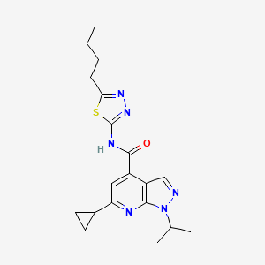 molecular formula C19H24N6OS B10983828 N-[(2E)-5-butyl-1,3,4-thiadiazol-2(3H)-ylidene]-6-cyclopropyl-1-(propan-2-yl)-1H-pyrazolo[3,4-b]pyridine-4-carboxamide 