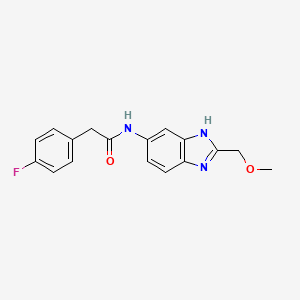 2-(4-fluorophenyl)-N-[2-(methoxymethyl)-1H-benzimidazol-5-yl]acetamide