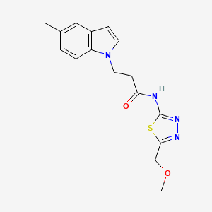 N-[(2Z)-5-(methoxymethyl)-1,3,4-thiadiazol-2(3H)-ylidene]-3-(5-methyl-1H-indol-1-yl)propanamide