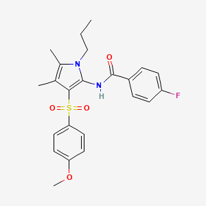 4-fluoro-N-{3-[(4-methoxyphenyl)sulfonyl]-4,5-dimethyl-1-propyl-1H-pyrrol-2-yl}benzamide